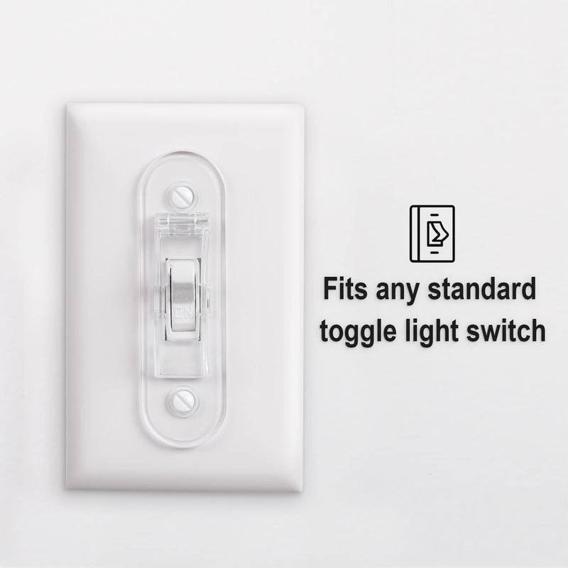 Wall Switch Guard, Childproof Light Switch Cover Guard | Toggle Style | Light Switch Protection | Lock Toggle Switch in On or Off Position | 1 Pack, Clear