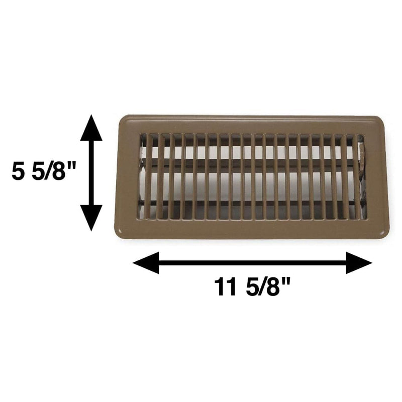Rocky Mountain Goods Floor Register Vent for 4-Inch by 10-Inch Vent Openings (Item Dimensions 11.5 x 5.5") - Easy Adjust Air Supply Lever - Premium Finish - Heavy Duty to Allow Walk on use (Brown)
