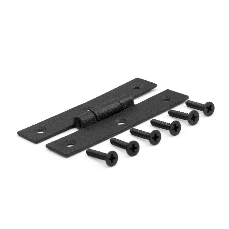 Renovators Supply Manufacturing Pack of 10 Black Wrought Iron H Cabinet Hinge 3 Inch Flush Mount Antique RSF Finish Hardware for Cupboard Wardrobe Furniture Doors