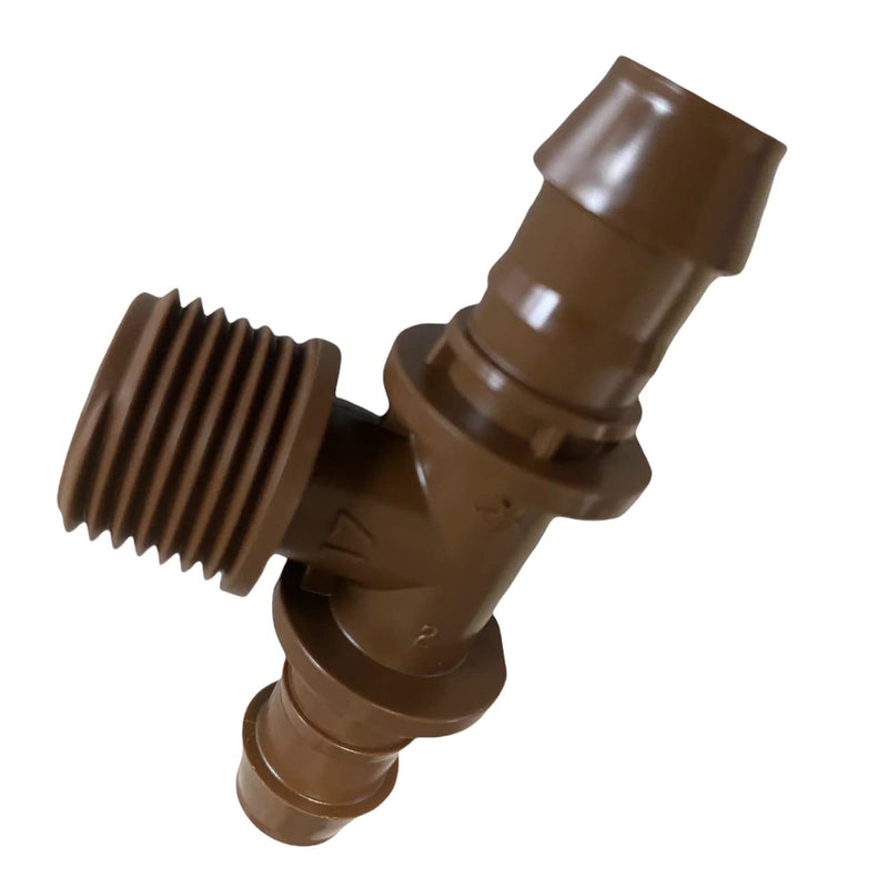 Rainbird XFFTMA050 Drip Irrigation Tee Adapter - (2 Pack) - 1/2" MPT x 17mm Barbed Connector for XF Series Tubing