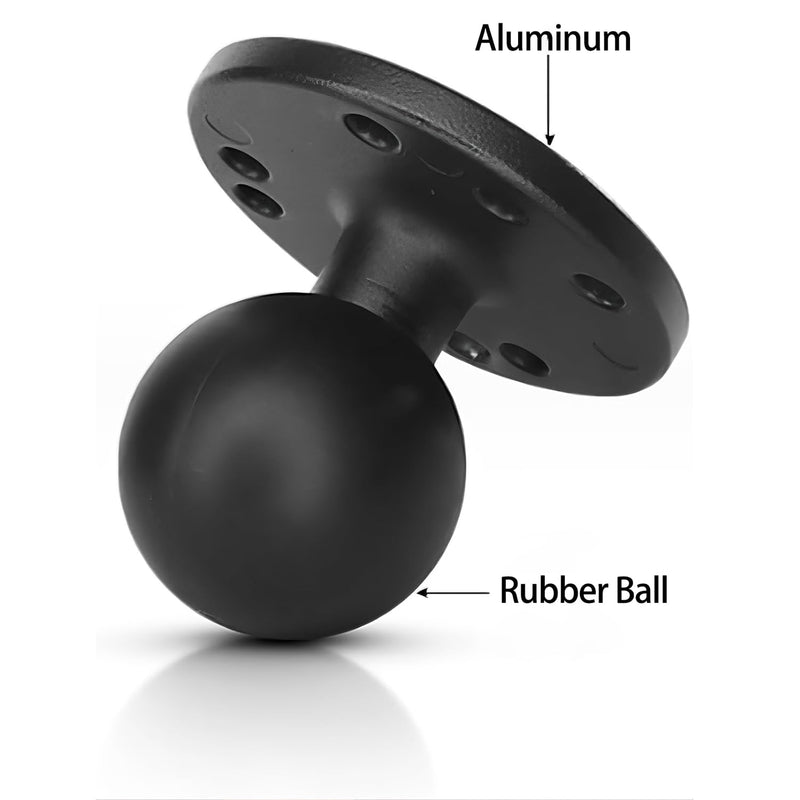 Strg C-Clamp Mount with 1.5" C Size Ball Round Base, Aluminum Support Clamp Boat Mount Universal C Claw Holder Compatible with 1.5" C Size Ball Double Socket arm for Phone GoPro GPS Mounting and More C Clamp + Round Mount