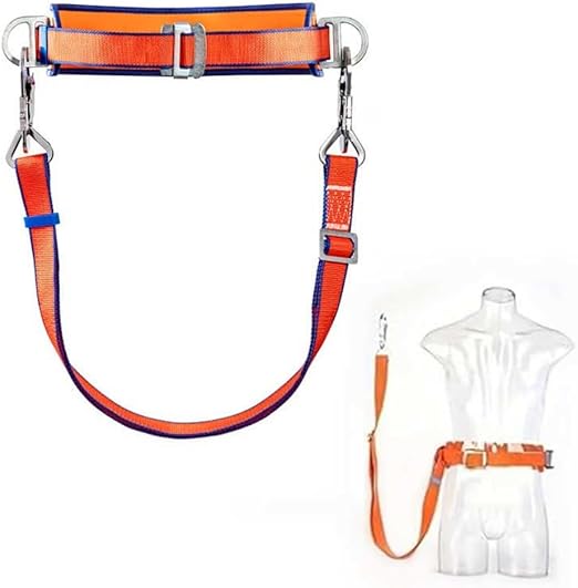 Trsmima Safety Belt with Adjustable Lanyard and Updated Waist Pad - Tree Climbing Belt Harness - Safety Lanyard Fall Protection- Fall Arrest Kite Climbing Lanyard,Ladder Safety Harness