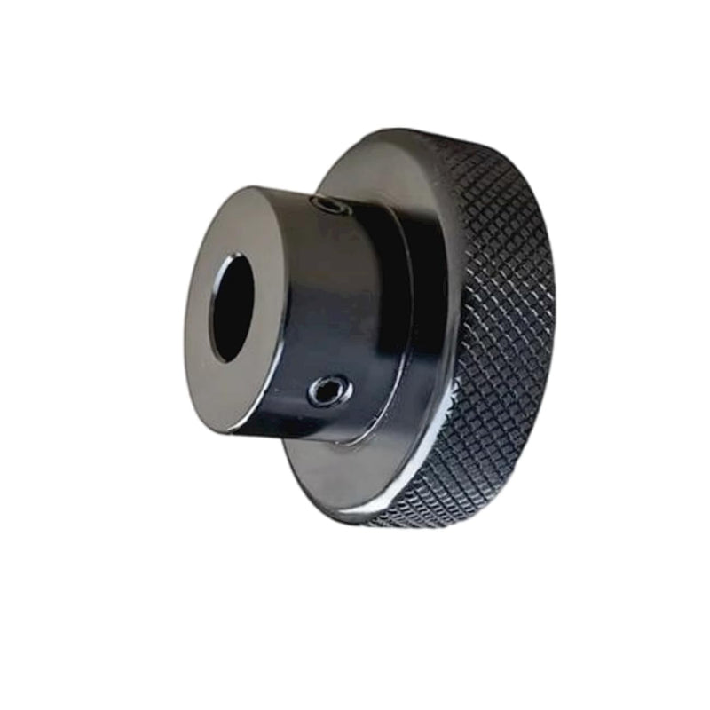 CHANCS Aluminium Alloy Machine Tool Handwheels 50mm(2") OD 6mm(1/4") Bore Knurled Oxidised Black Handles Knobs for Sliding Table 50-6