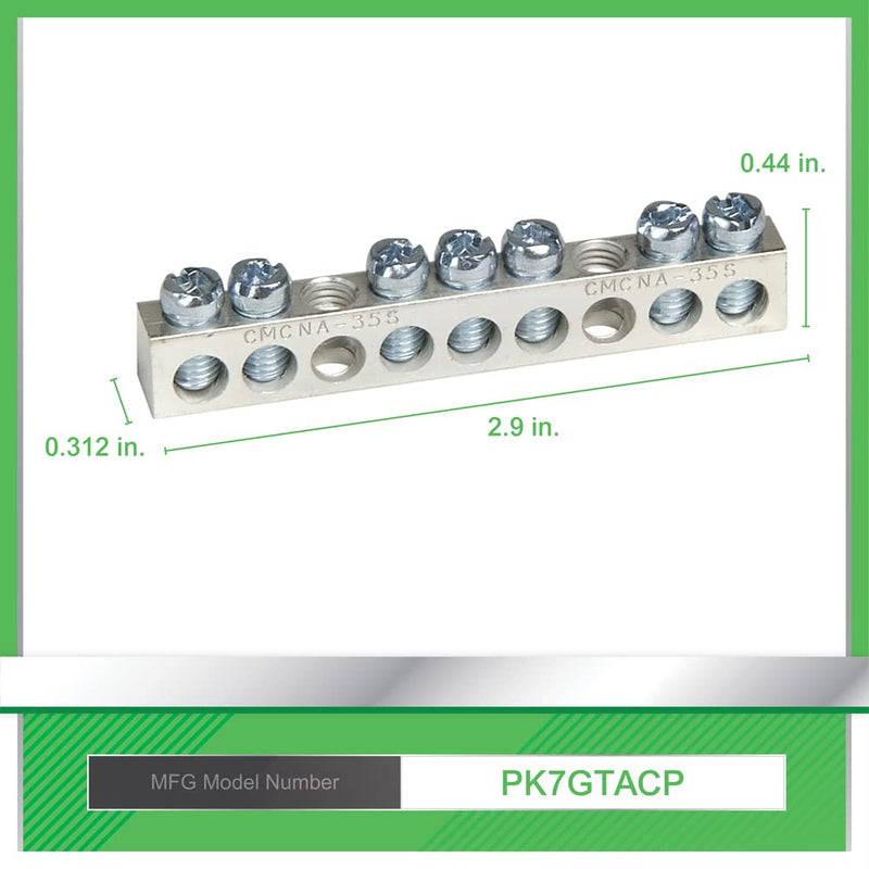 Square D - PK7GTACP 7 Terminal Ground Bar Kit, Metallic