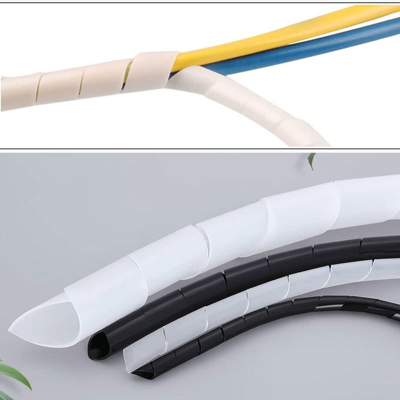 Spiral Cable Wrap -20 Ft 1/2" Cable Management Sleeve Organizer for Computer Cable,Power Cord Audio Video Cable (1/2 Inch-20Ft, Black) 1/2 Inch-20Ft