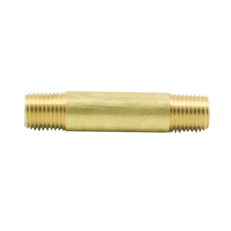 Legines Brass Pipe Fitting, Long Nipple, 1/2" NPT Male x 1/2" NPT Male, 2" Length (Pack of 2) 1/2×2"