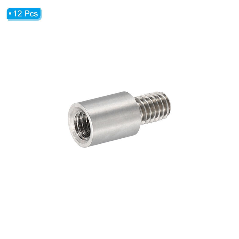PATIKIL 12pcs M4 Standoffs, M4 8+6mm Spacer Standoffs Steel Threaded Standoffs Screws Kit 4mm ID 6mm OD Metric Male Female Thread Adapters for Circuit Board PCB RC Drones Motherboard 8+6mm L