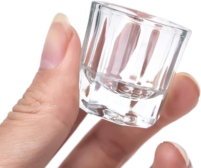 KADS Octagonal Nail Duffen Dish 2pcs Glass Brush Cleaning Glass Container Gel Nail Brush Cleaning - NewNest Australia