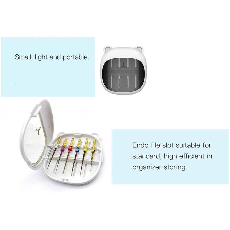 Dental Endodontic File Disinfection Box 5pcs Dental Root Canal Files Organizer Case Endo File Sterilization Box with Slots and Measuring Ruler