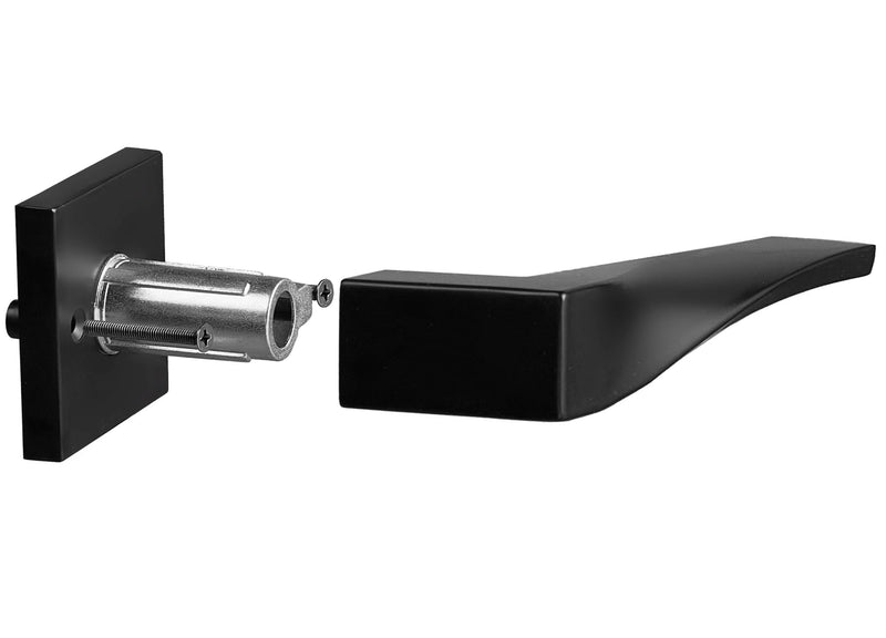 Berlin Modisch Sleek Series Entry Lever Door Handle Lock and Key Locking Lever Set [for Front Door or Office] Reversible Heavy Duty – Iron Black Finish Entry [lock with keys]