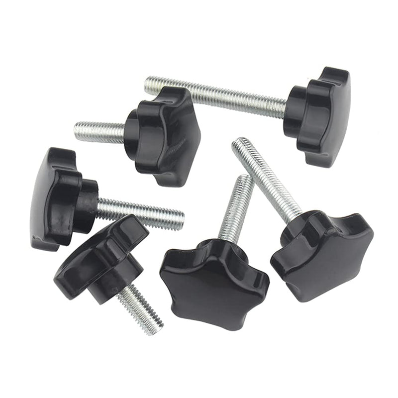 4 Pcs M10 x 50mm Star Clamping Knob Grip Thumb Screw Head Diameter 38mm Knobs Nut Screws Tightening Thread Replacement Machine Handle M10x50mm(4Pcs) Black