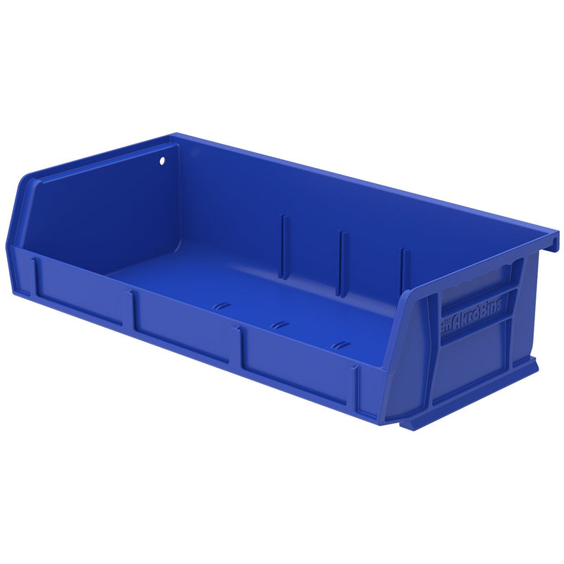 Akro-Mils 30232 AkroBins Plastic Storage Bins, Space-Saving Stackable Bins, Garage Organization Bins, Pantry Organization, Craft Storage, 5-Inch x 11-Inch x 3-Inch, Blue, 8-Pack