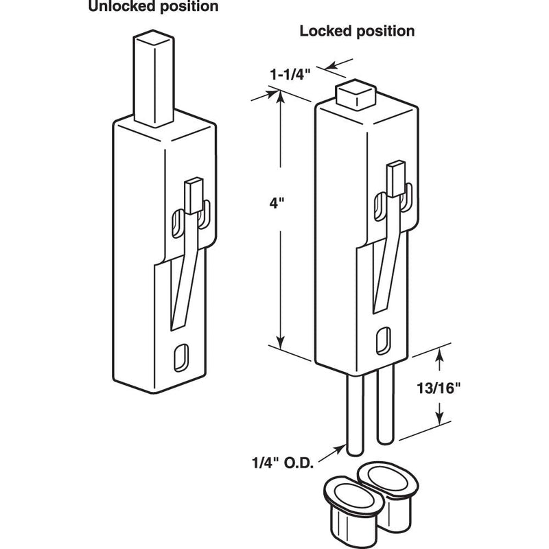 Prime-Line U 9868 White Plastic Sliding Door Lock with Bushing (Single Pack)
