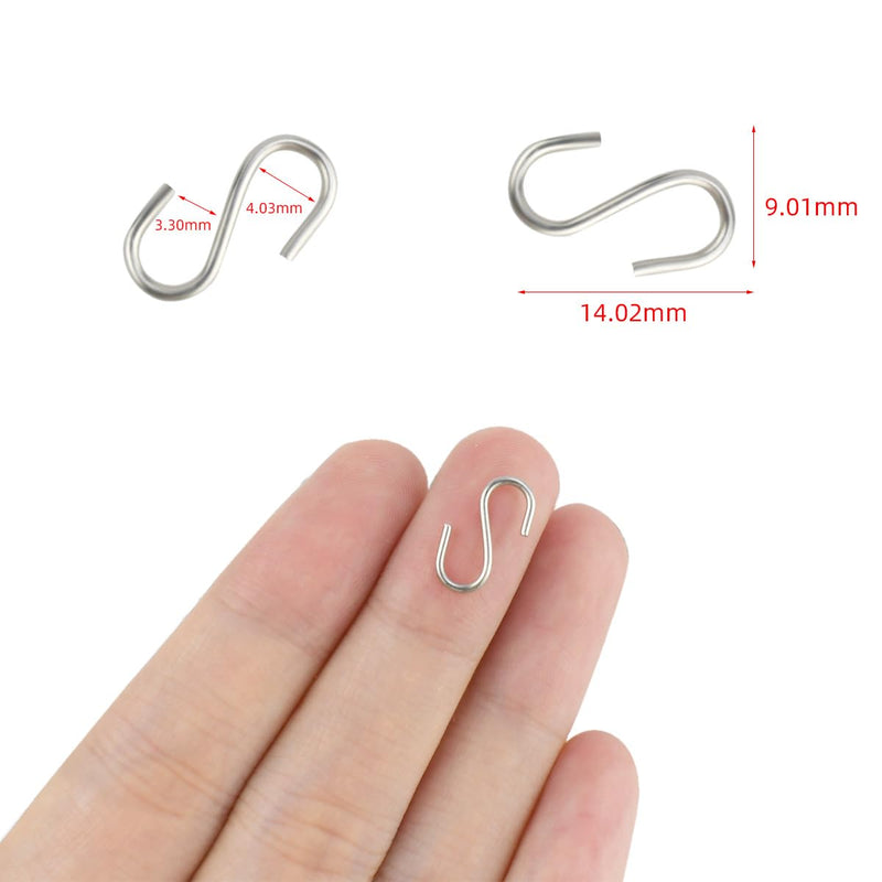100 Pcs Mini S Hooks for Hanging Mini S Hook for Crafts 1 Metal S Hooks Mini S Shaped Hanger Ornament for Jewelry 1/2 Inch Wire Hangers for Diy Jewelry Small S-Shaped Connectors for Diy Key Chain