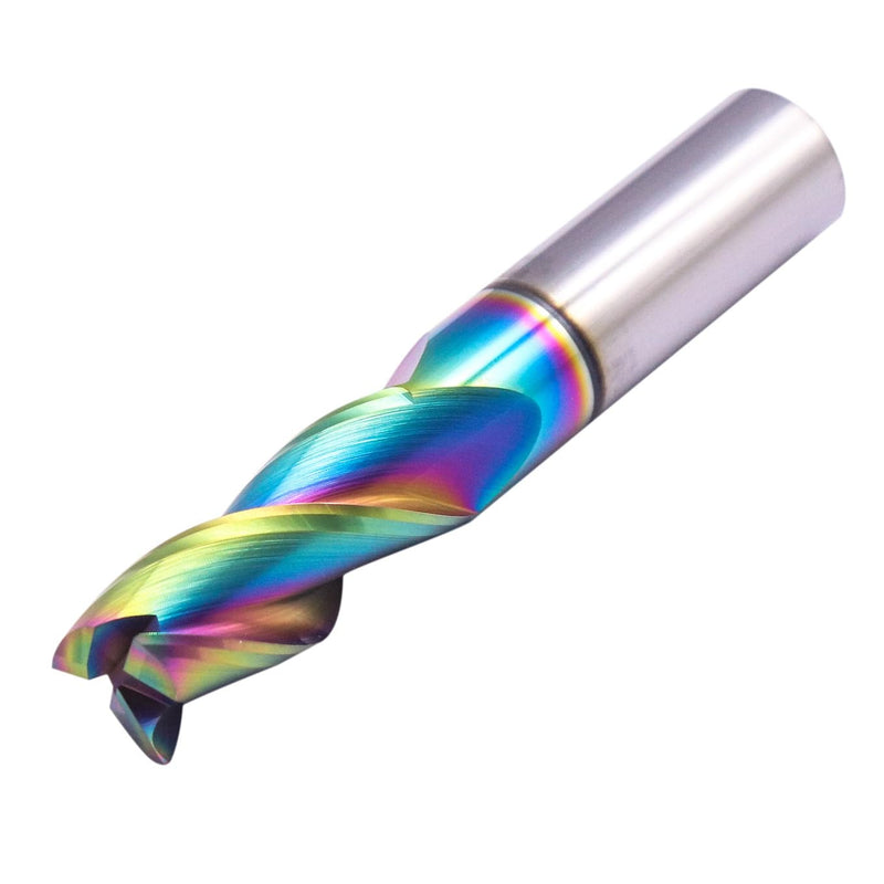 1/2" 3 Flute Solid Carbide Square End Mill for Aluminum, DLC Coated | 37° Helix, 1/2" Cutting Dia, 1/2" Shank Dia, 1-1/4" Length of Cut, 3" Overall Length, for Milling Aluminum and Copper 1/2 in