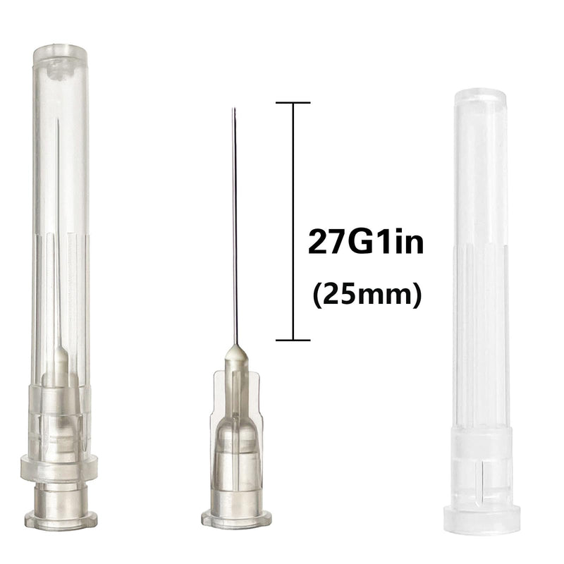 100PCS 27Ga 1 inch (25mm) Needle Lab Accessories, Refilling Inks,Individually Packaged 27G 1 inch