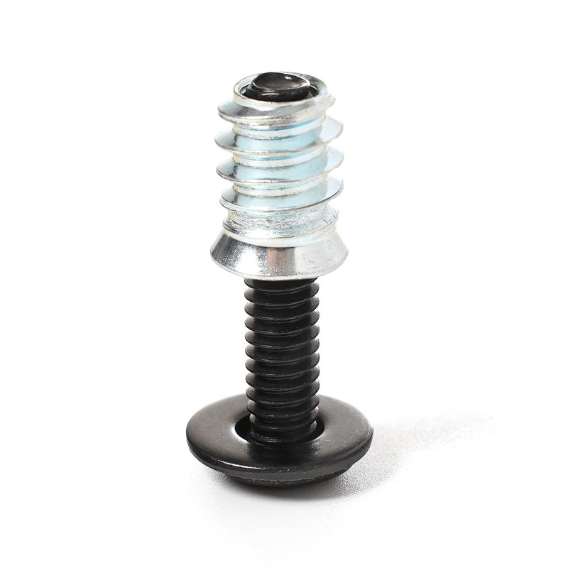 30 Sets 1/4-20 Furniture Threaded Insert and Bolt for Wood, 1/4 Screw Nut 15mm, Stainless Steel Black Oxide Flat Head Hex Bolts 1/4-20 x 3/4" Screws, 1/4-20 Black Washers 3/4" Bolts 15mm Threaded Insert