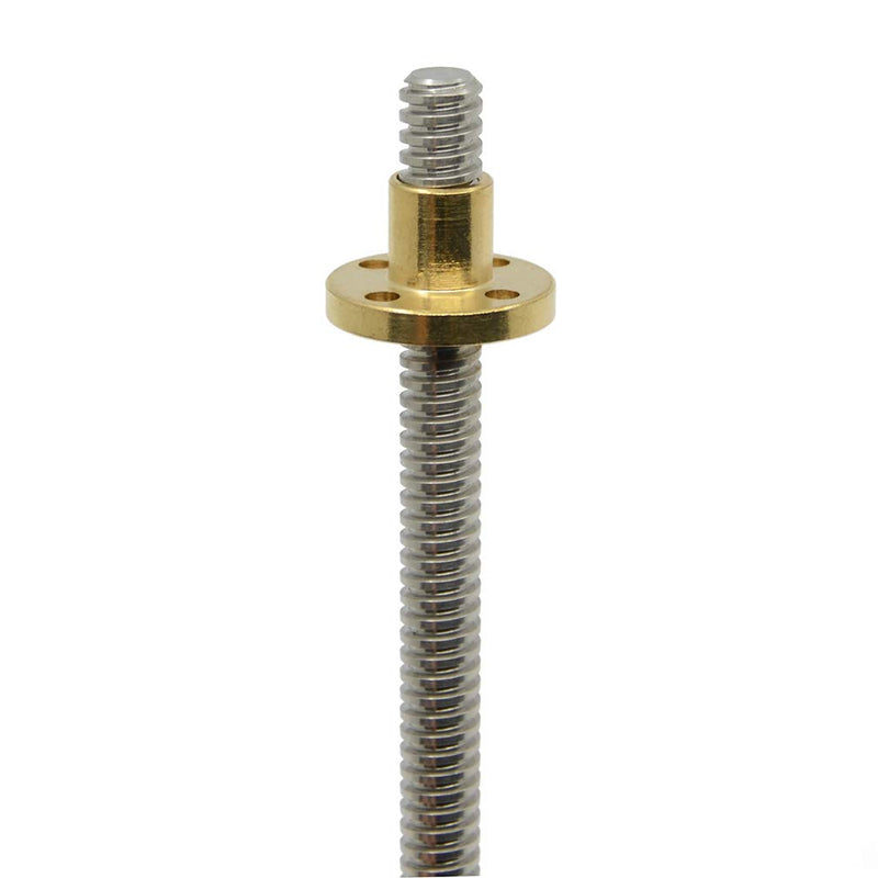 600mm T8 Tr8x2 Lead Screw and Brass Nut (Acme Thread, 2mm Pitch, 1 Start, 2mm Lead) for LCD DLP SLA 3D Printer and CNC Machine Z Axis 600mm Lead screw with nut
