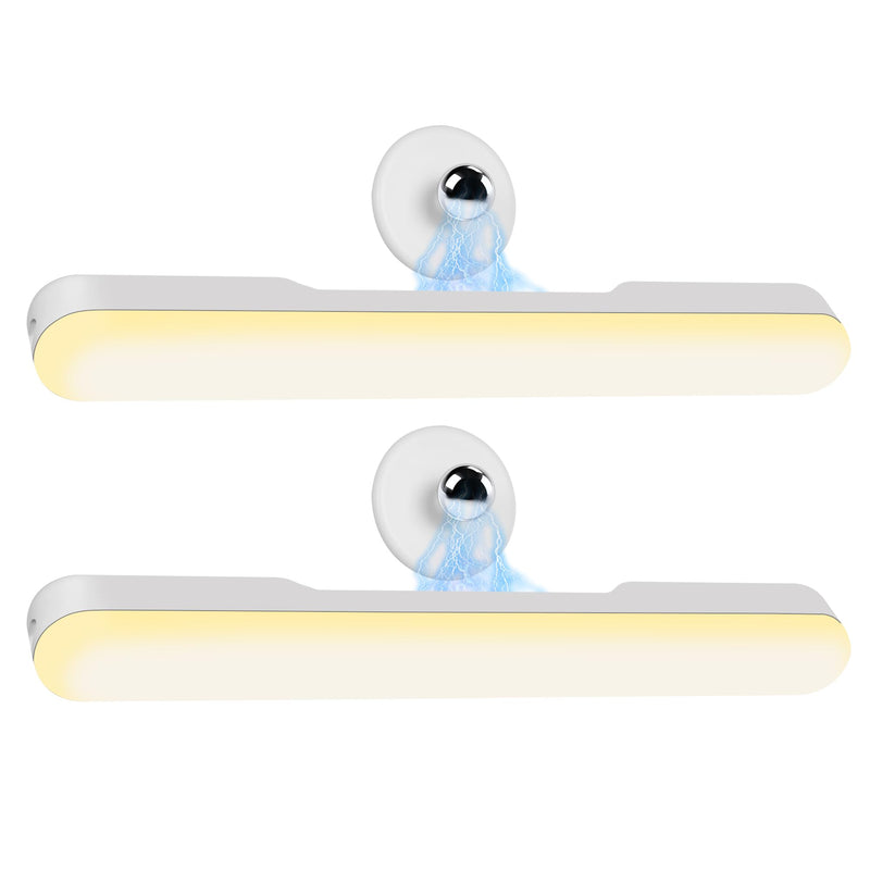 2 Pcs Wireless Vanity Makeup Lights for Mirror, Rechargeable LED Stick On Light Bar for Vanity Desk with 3 Color Temp&Adjustable Brightness, Long Battery Life Cordless Light for Large Bathroom Mirror 2