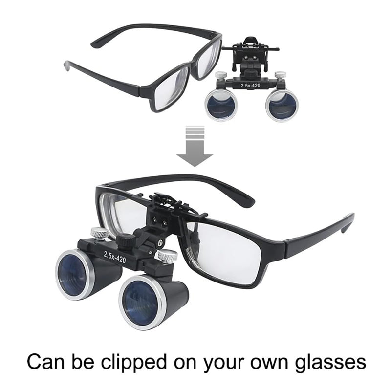 Dental Loupes Binocular Surgical Magnifier 2.5X 3.5X Ultra-Lightweight Optical Loupe 320-420mm Magnifying Glass for Dentist (3.5X-420), Black 3.5X-420