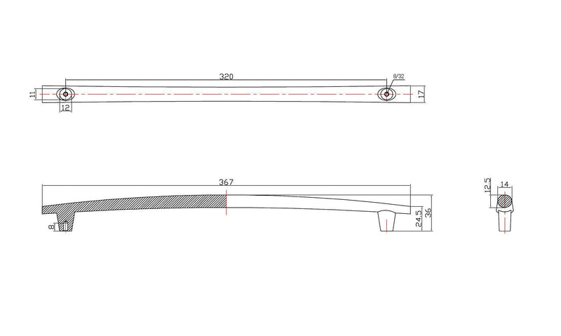 Richelieu Kensington 12 5/8-inch (320 mm) Brushed Nickel Cabinet Pull