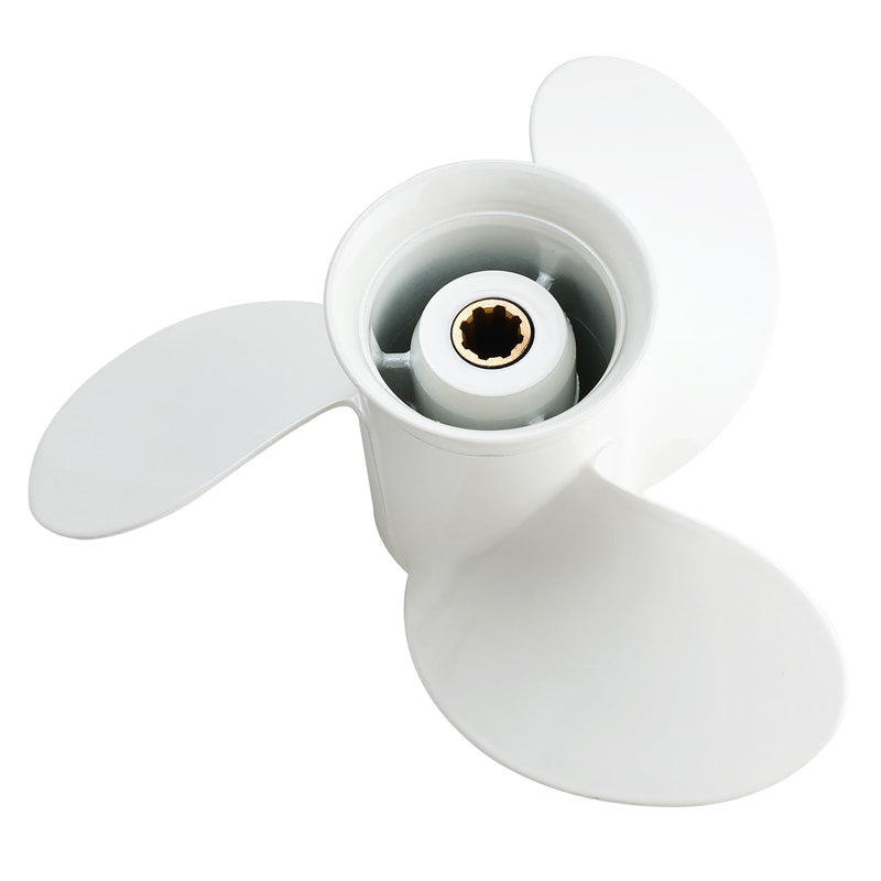NovelBee Aluminum Outboard Propeller for Yamaha F8 F9.9 F15 F20 9.9HP 15HP | 9 1/4X9 3/4-J Propeller;9 1/4X10 Propeller;1/2-J 9 1/4X11-J Propeller;Boat Propeller;Outboard Motor Propeller;8 Spline;RH 9-1/4 x 9-3/4