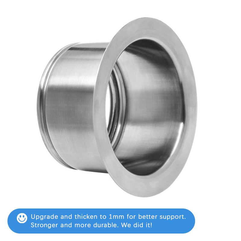 Extended Garbage Disposal Flange, Deep Kitchen Sink Flange for Disposers That Use A 3 Bolt Mount, Fit 3-1/2 Inch Standard Sink Drain Hole Silver Extend