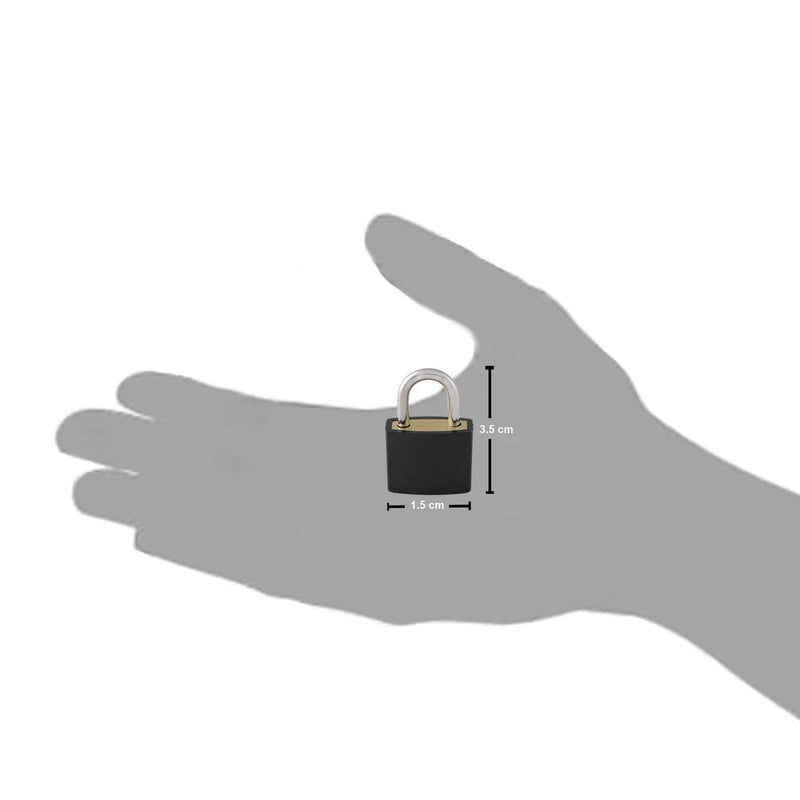 Small Mini Durable ABS Covered Solid Brass Body Individually Keyed Padlock - 8 Pack Lock Set Small Black