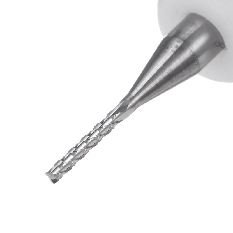 HARFINGTON 10pcs End Mill Bits 1mm Solid Carbide CNC Router Bits Engraving Cutter Tools for PCB Circuit Board Milling Machine Wood Carving, 1/8" Straight Shank White