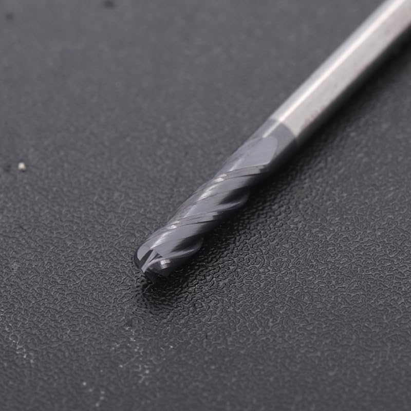 SainSmart Genmitsu 5pcs Ball Nose End Mills CNC Router Bits, 1/8" Shank Tungsten Steel CNC Cutter with 3-Flute, 1-1/2” Overall Length TiAlN Coated for Aluminum, Metal, Plastic, MDF, Wood, 3BNB05
