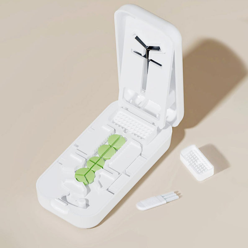 Professional Pill Cutter with Centering Device Safety Blade for Small and Large Tablets, Works for 1/4,1/3 and 1/2