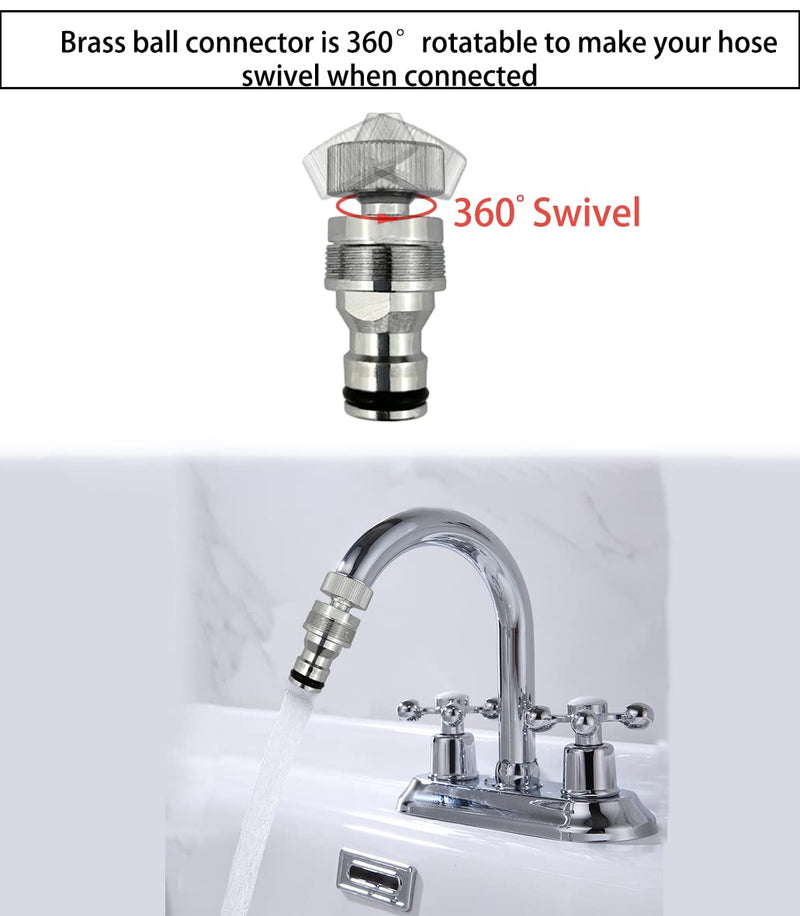 G-Sunny Quick-Connect Sink Faucet Sprayer Kit, Sink Hose Sprayer Accessories, Detachable Metal Adapter With Hand Shower,Hair Washing,Pet Cleaning,for Bathroom/Kitchen (Quick Connect Sprayer)