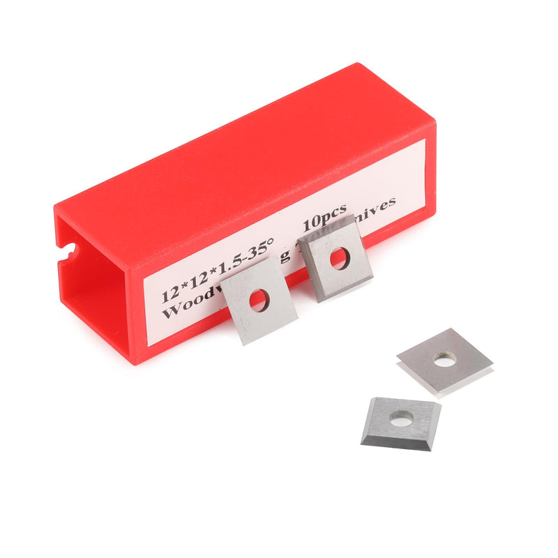Square Corners 12mm Carbide Inserts, 12mm Length x 12mm Width x 1.5mm Thick, 35 Degree Cutting Angle, 4-Blade Straight Hole, Suitable for Replacing Helical Planer Cutter Heads (12 * 12 * 1.5mm) 12*12*1.5mm