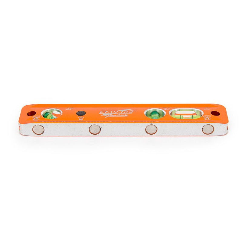 Swanson Tool Co TLL049M Savage Lightning Aluminum Torpedo Magnetic Illuminated Levels, 9", 3 Vials 9" Illuminated Magnetic