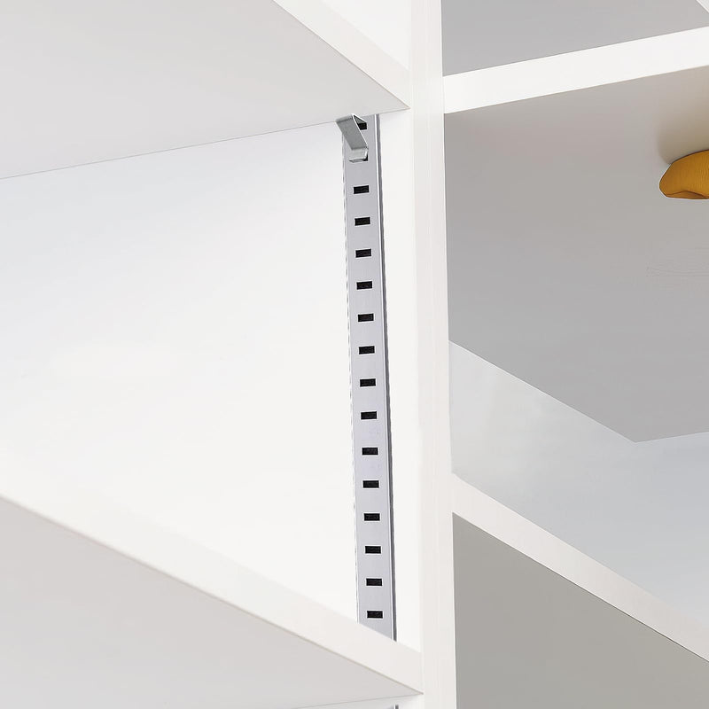 jojofuny 12pcs Heavy Duty Metal Cabinet Shelf Clips - Adjustable Shelf Support Clips for Wood and Metal Shelving, Strong Locker Shelf Bracket for Kitchen Home Organization 3.00X2.00X1.40CM Silver