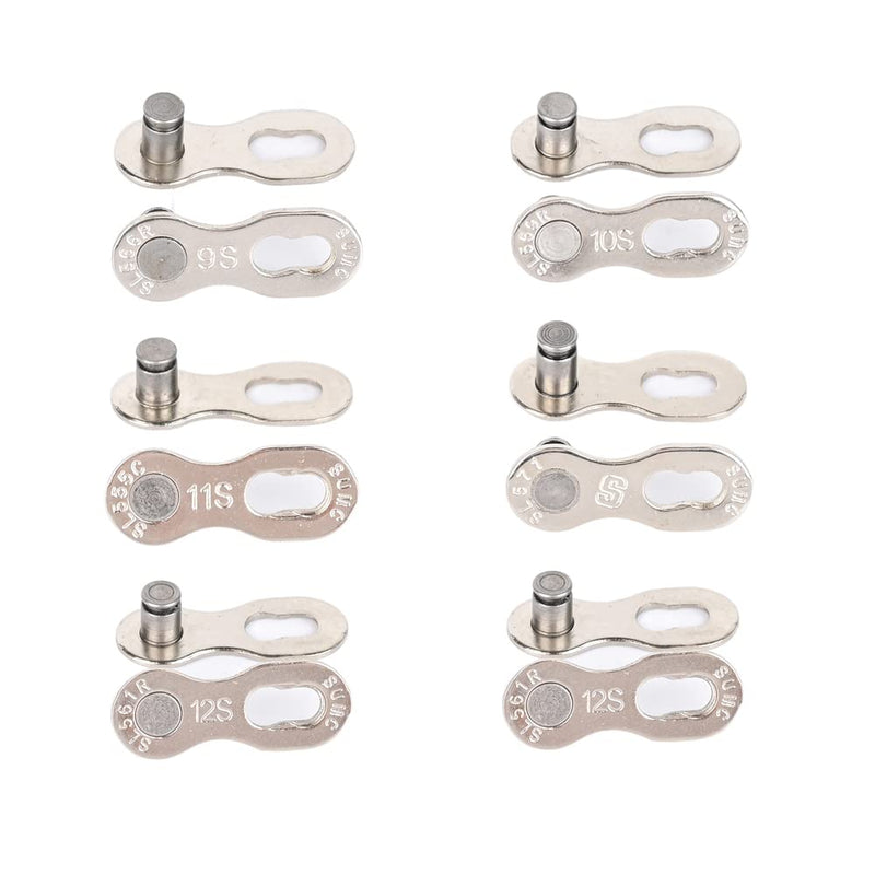 Bibike 6/7/8/9/10/11/12 Speed Quick Link 4 Pairs Sumc Reusable Bicycle Chain Missing Link -4 Colors 6/7/8 speed silver