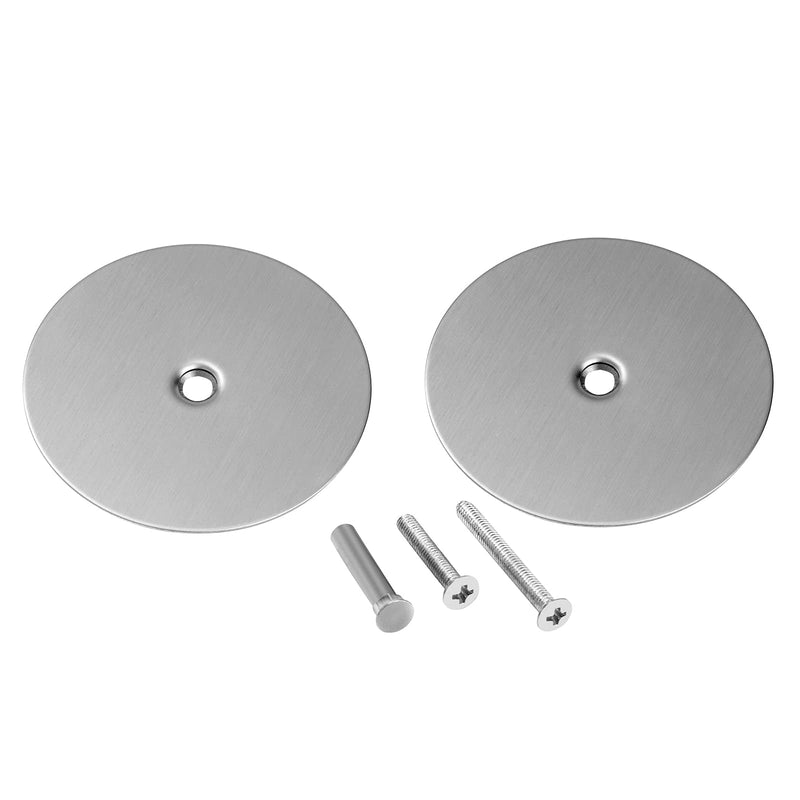 1 Pack Door Hole Cover Plate Brushed Satin Nickel Deadbolt Cover Plate 2 5/8" Diameter Round Door Knob Hole Filler Plate, 1" and 1.5" Screws, Reinforcer Locks and Doors for Home Security