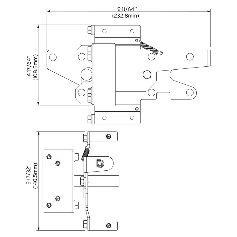 D&D Technologies DDSL2 Stainless Steel Self-Latching Gate Latch for Wood & Vinyl Gates, Powder-Coated, Standard Post Latch, Min Post Size 3"+, 1 Count