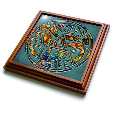 3dRose Designer One of a Kind Native American Art Trivet with Ceramic Tile, 8 by 8", Brown