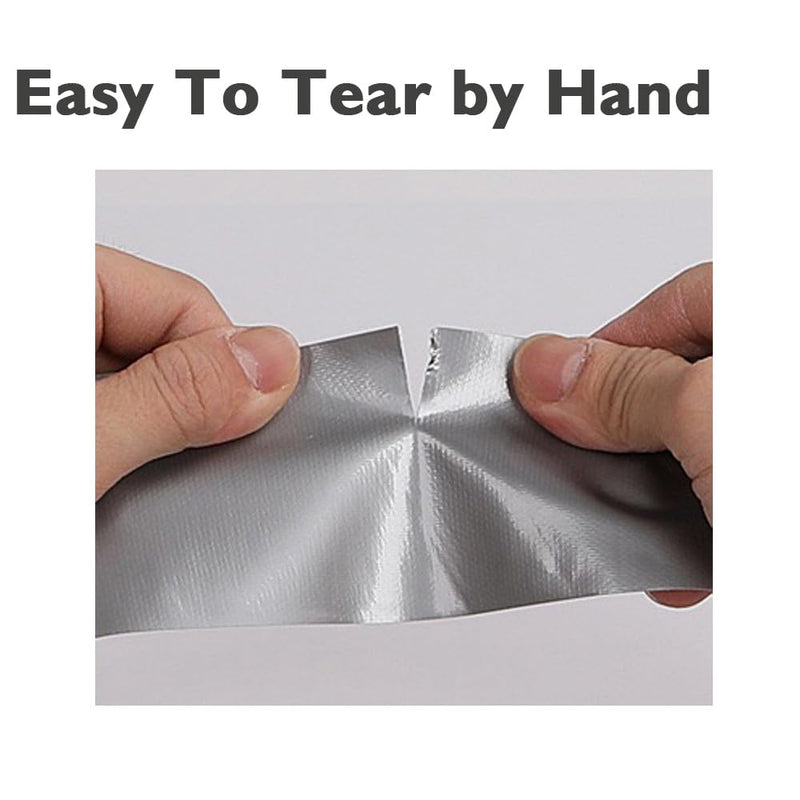 Heavy Duty Duct Tape 2 Inch X 33 Yards, 8.5 Mil Thickness, Multi Purpose Silver Grey Duct Tape, No Residue, Waterproof and Tear by Hand - for Repairs, Industrial, Professional Use