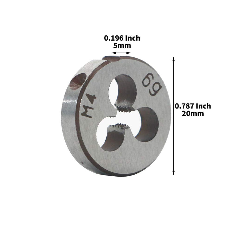 HSS 4mm X 0.7 Metric Right Hand Round Die, Machine Thread Die M4 X 0.7mm Pitch for Mold Machining, Alloy Steel, It Can Process Steel, Cast Iron, Copper And Aluminum.
