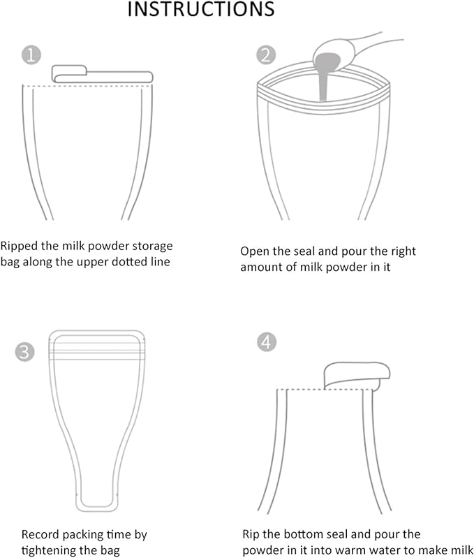 Carrie-ful Milk Powder Bag, Milk Powder Storage Bag, Portable, Milk Powder Storage Pack, Pack of 36, Safe, Non-Toxic, Sterilized, Hygienic, Safe, Leak Proof, Powder Storage Bag - NewNest Australia