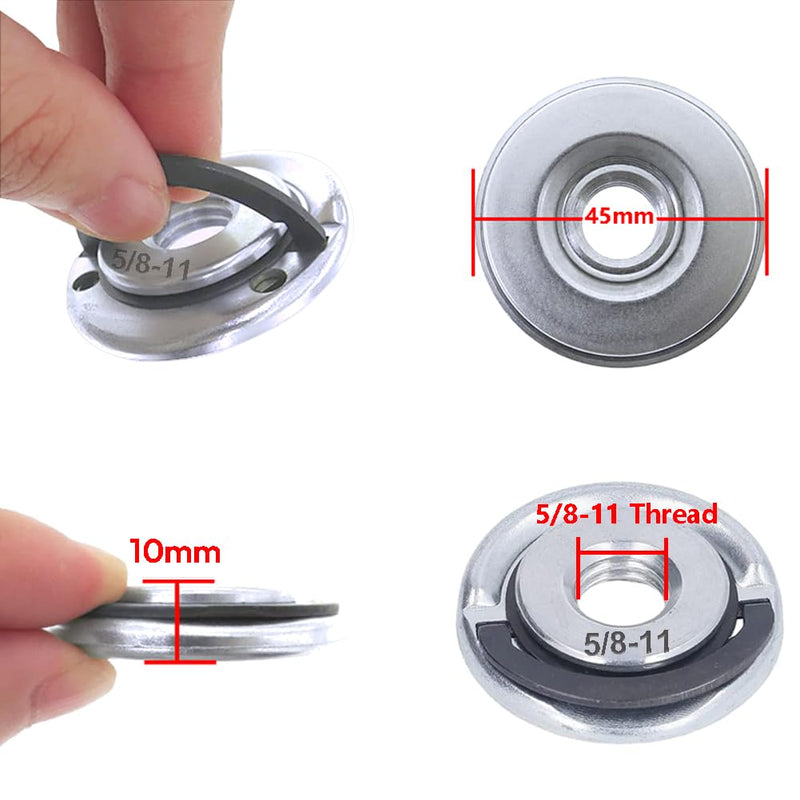 2Pcs Angle Grinder Flange Nuts with 5/8-11 Inch Thread, Quick Change Grinder Flange Locking Nut Metal Angle Grinder Nut for Replacement/Fixing Cutting Discs