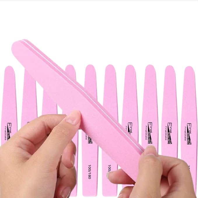 FinalState Supreme Professional Style Washable Nail File Set, Nail File, Sponge Buffer, Nail File, Nail File, Gel Polish, Nail Polish, Manicure, Sculpt, Polygel, Off, Gel Off, Gel Off [100/180 Grid Nail Buffer Pack of 10] - NewNest Australia