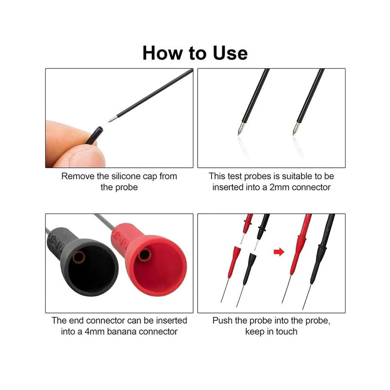 UNI-T Multimeter Case Kit,With1000V 20A Multimeter Ultra-fine Test Leads,600V/10A Non-Destructive Insulation Probe Needle,-40℃to260℃ Temperature Probe Suitable for UT33C,UT61C,UT60BT Digital Multímet