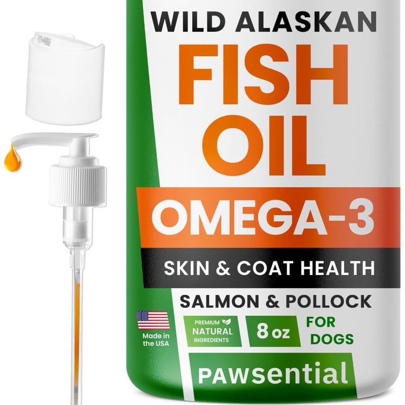 Fish Oil for Dogs & Cats - Natural Omega-3 - Skin & Coat Support - Liquid Food Supplement for Pets - Natural EPA + DHA Fatty Acids for Joint Function, Immune & Heart Health - 8 (fl oz) Anchovy