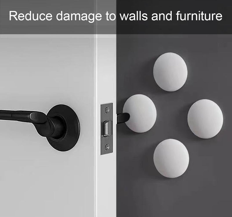 6 Pcs Door Stop Wall Protector. 3.15" and 2" Large White Silicone Door Bumpers with Strong Thickened Adhesive of Rubber Knob, Round Wall Shield Cushion. Door Knob Wall Protector. Small Size 2"(6 PCS)