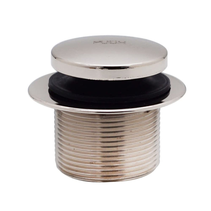 Westbrass Y593144-05 14" Black Tubular Bath Waste & Overflow Assembly with Tip-Toe Drain Plug and Two-Hole Faceplate, Polished Nickel 1 Pack