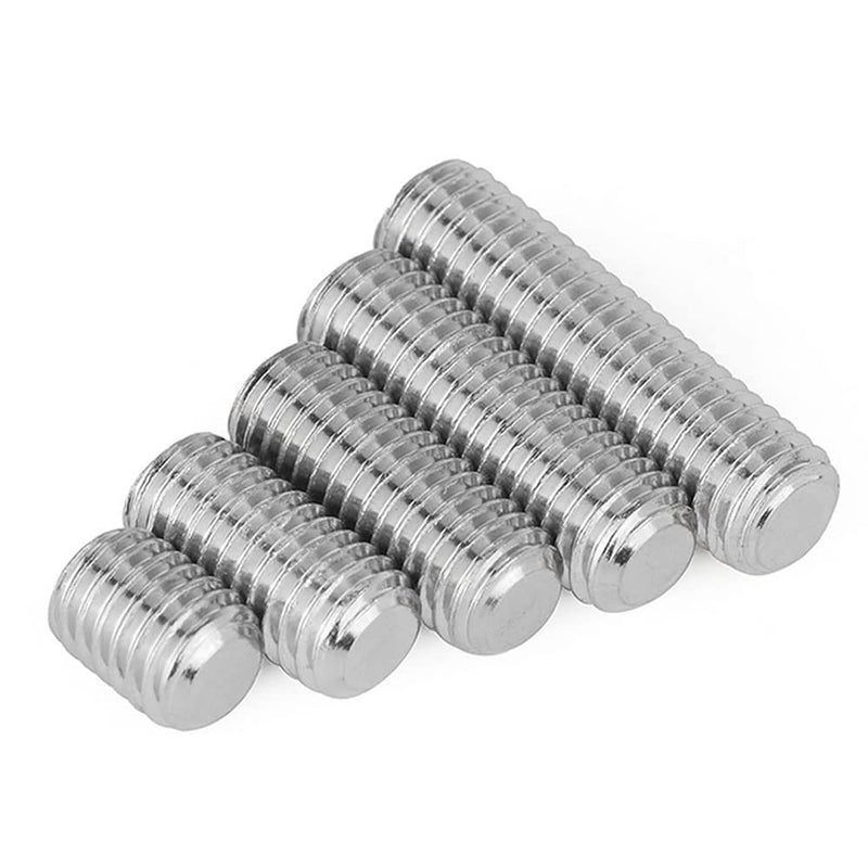 Junter 30pcs M10-1.0 x 8mm Fine Thread Metric A2 Stainless Steel Flat Point Grub Hex Socket Set Screws Metric DIN913