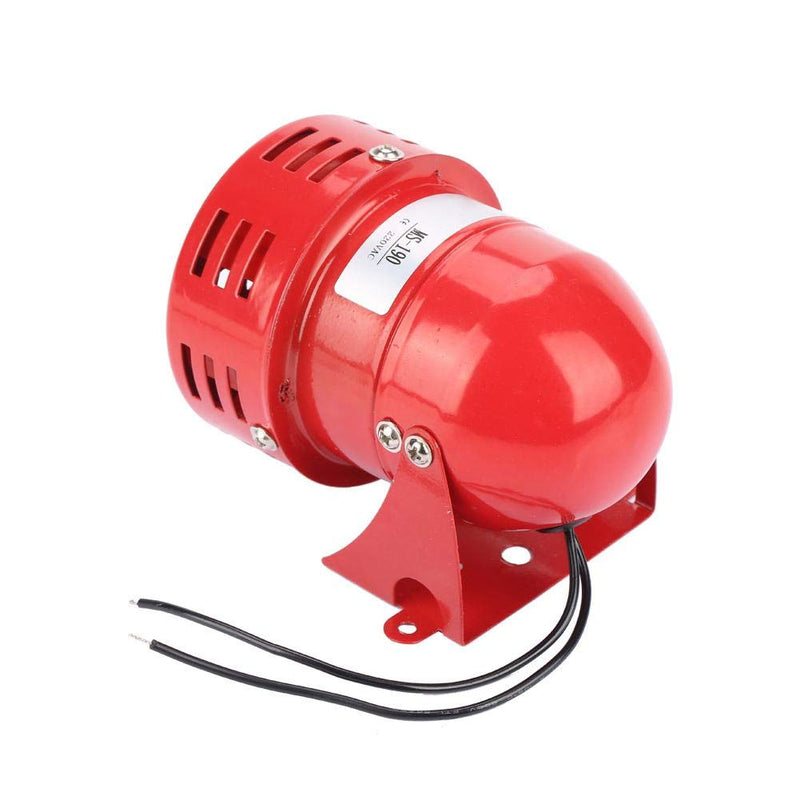 220V 120dB MS-190 Mini Metal Motor Alarm Industrial Sound Alarm Buzzer Electrical Guard Against Theft Continuous Sound, Red